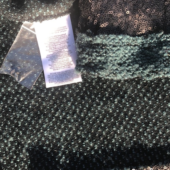 BCBGeneration Rare Sequin Raw Edge Witchy Lagenlook Cardigan Sz S - Picture 5 of 8